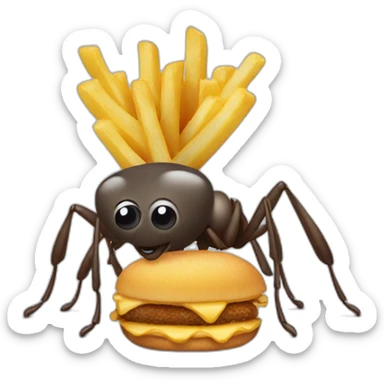 Ant with French fries sticker