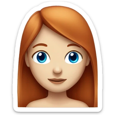 red-haired girl with long straight hair and blue eyes sticker