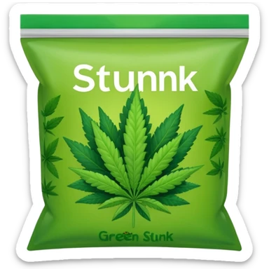 weed pound baggie with name stunk sticker