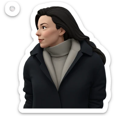 profile of a girl in coat sticker
