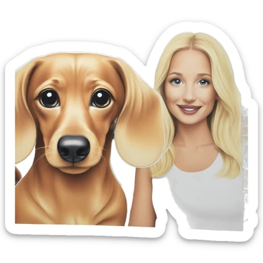 Dachshund marble coloring book with blonde girl sticker