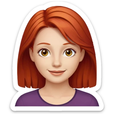 Westie with red hair and hazel eye woman sticker