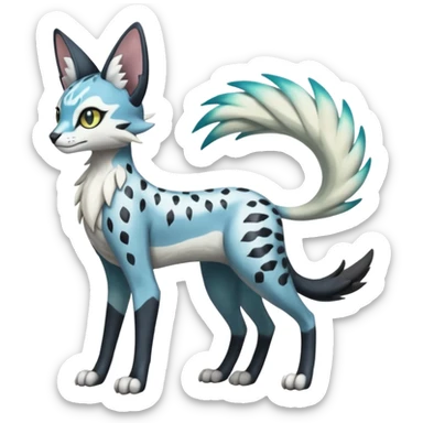 Meloetta-Trico-Silvally-Nargacuga-Sergal-Serval-Cresselia-Fakémon-creature-hybrid sticker