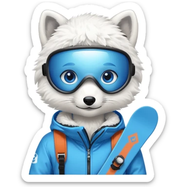 Snowboarder Arctic Fox sticker