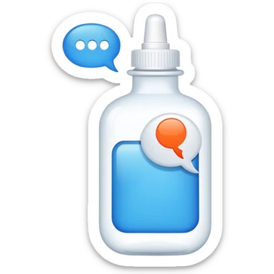 glue bottle with chat bubble sticker