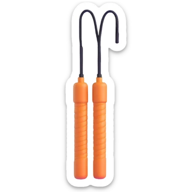 Jump rope gym equipment floating in the air, bright colors sticker