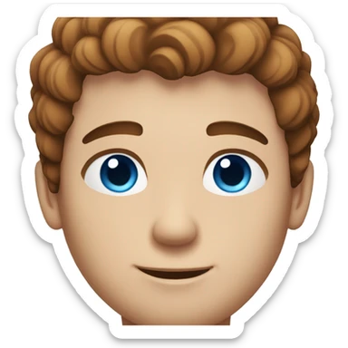  A guy with blue eyes and freckles brown hair  sticker