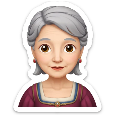 The kind and amiable grandmother in medieval fairy tales sticker
