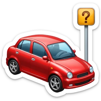 car parked beside the sidewalk sticker