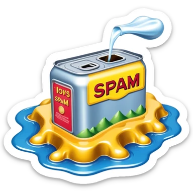 surreal dali style arty melting spam can landscape sticker
