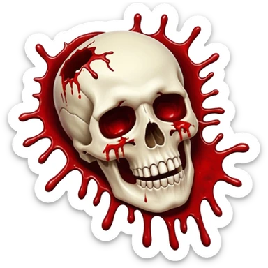 3D rotting corpse jumping in the air. In the style of your bloody skull art. More blood sticker