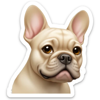 beige french bulldog  sticker