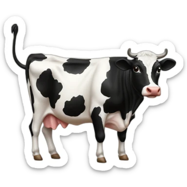 vache avec une hache dans la main sticker