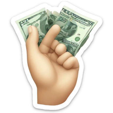 hand in heart symbol with money inside sticker