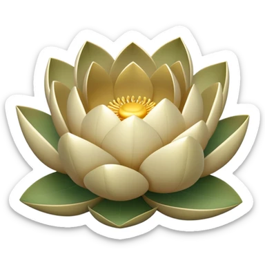 A closed khaki lotus sticker