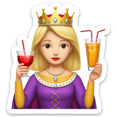 queen with drink sticker
