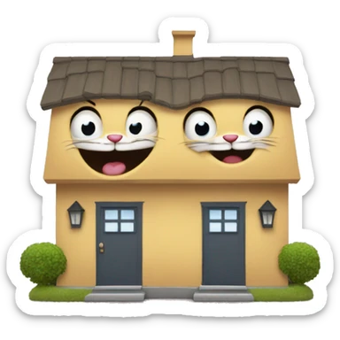 two happy cats buying a house sticker