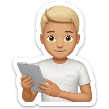 Boy sit like a boss, talk tap2 screen and share.. Tqvm sticker