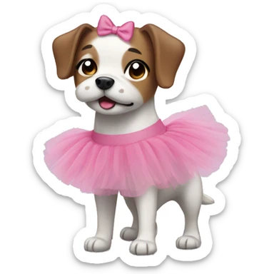 Dog wearing a tutu sticker