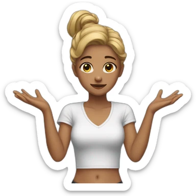 girl i don't know helpless hands up sticker