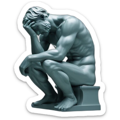 Rodin thinker sticker