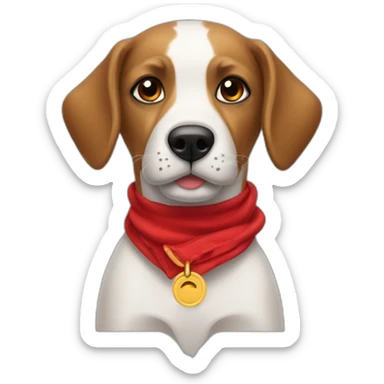 Perro con pañuelo rojo en el cuello sticker