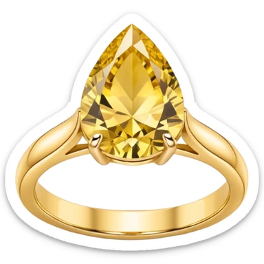 Pear cut gold engagement ring  sticker