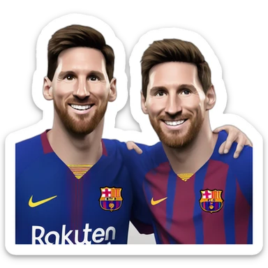Lionel messi with Thompson sticker