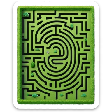 hazme un laberinto y en el centro pasto sticker