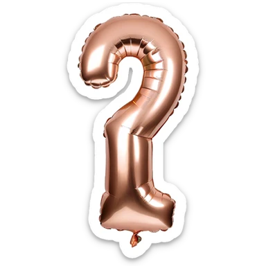 first birthday rose gold number ONE balloon  sticker