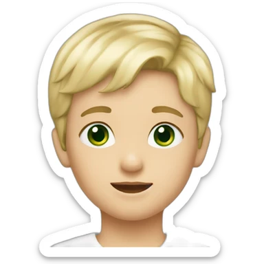4 years old european boy with short blonde hair and green eyes sticker