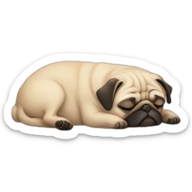 pug sleeping sticker