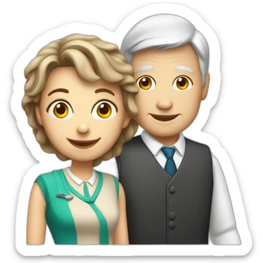 School Reunion with older lady teacher sticker