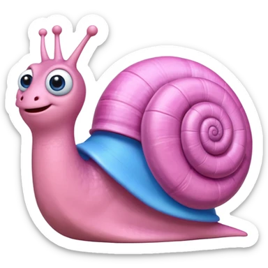 Gary the snail from Spongebob, cute, pink shell, blue body sticker