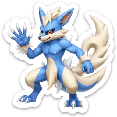 Mega lucario and mega Absol fusion full body four legs sticker