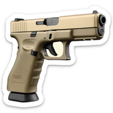 beige glock 17 with light mod sticker