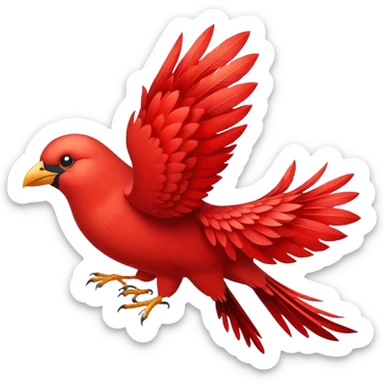 machine learning flock of three birds red color sticker