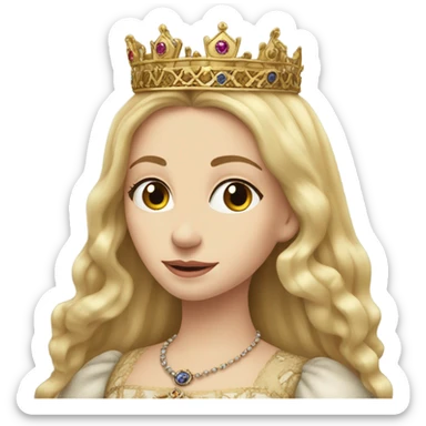 Queen Jane tudor England long blonde hair crown pretty detail sticker
