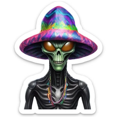 Alien xenomorph with Pimp Hat sticker
