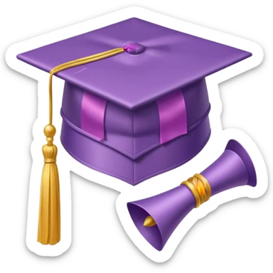 lilac graduation cap sticker