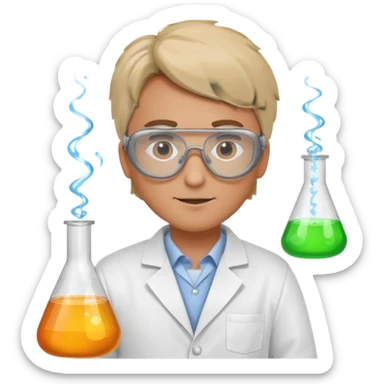 inventor working in a lab sticker