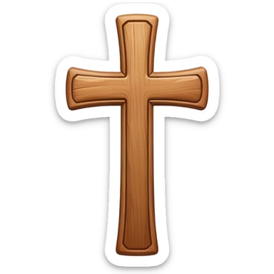 A smooth modern Wooden cross  sticker