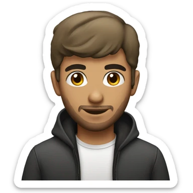 young arab man with hair and light beard sticker