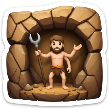 caveman art stickman sticker