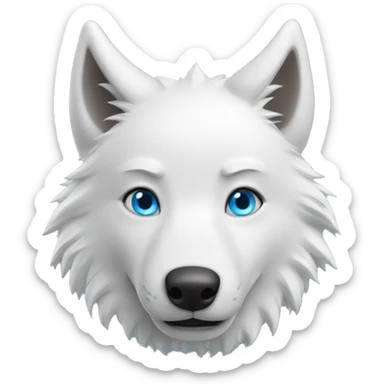 Happy White Wolf Blue Eyes sticker