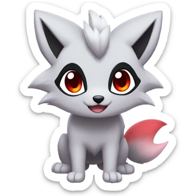 Kawaii Zorua-Zoroark-Mightyena sticker