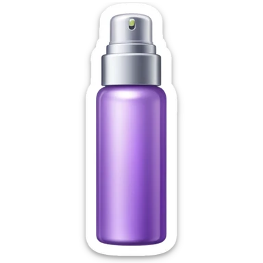 Emoji of a body highlighter spray. It is a small cylindrical purple bottle. sticker
