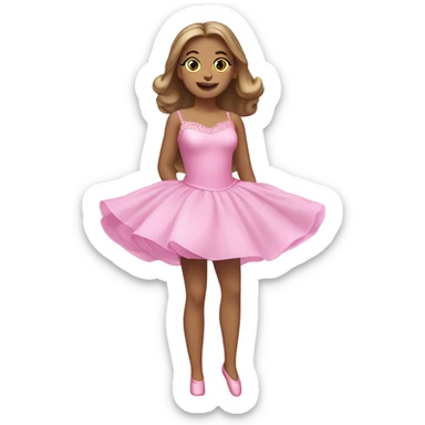 O balerina cu roche roz care face cumpana si e alba si incredibil de frumoasa sticker