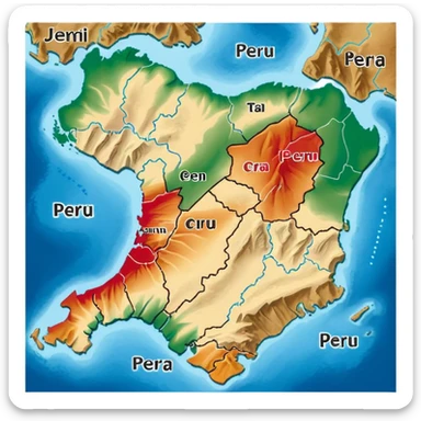 Map of Peru sticker