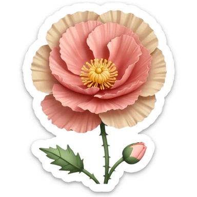 Carnation poppy beige light rose sticker